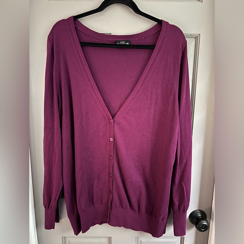 Size 22/24W Burgundy Lane Bryant Cardigan